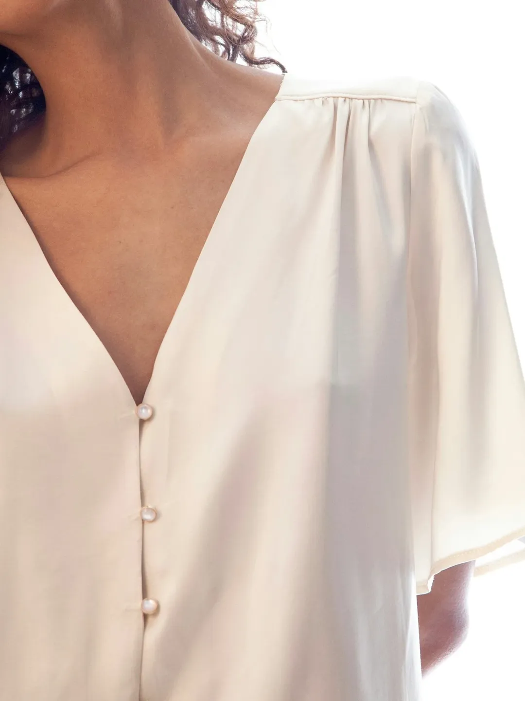 Blusa satinada manga larga